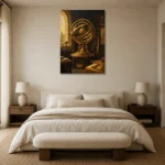 Premium Wall Art Dikey Html Edition – NM3-YLW-SO-V-001 showcased in an elegant minimalist interior