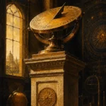 Solar Threshold Sundial Yellow Study Wall Art