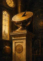 Solar Threshold Sundial Yellow Study Wall Art