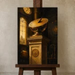 Premium Wall Art Dikey Html Edition – NM3-YLW-SO-V-002 displayed on a studio easel