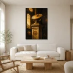 Premium Wall Art Dikey Html Edition – NM3-YLW-SO-V-002 styled in a refined neutral interior