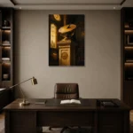 Premium Wall Art Dikey Html Edition – NM3-YLW-SO-V-002 displayed in a contemporary gallery-inspired room