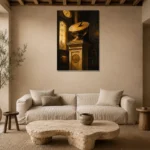 Premium Wall Art Dikey Html Edition – NM3-YLW-SO-V-002 presented in a sophisticated home setting