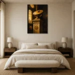 Premium Wall Art Dikey Html Edition – NM3-YLW-SO-V-002 showcased in an elegant minimalist interior