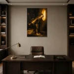 Premium Wall Art Dikey Html Edition – NM3-YLW-SO-V-003 displayed in a contemporary gallery-inspired room