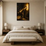 Premium Wall Art Dikey Html Edition – NM3-YLW-SO-V-003 showcased in an elegant minimalist interior