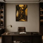 Premium Wall Art Dikey Html Edition – NM3-YLW-SO-V-004 displayed in a contemporary gallery-inspired room