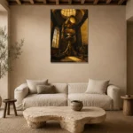 Premium Wall Art Dikey Html Edition – NM3-YLW-SO-V-004 presented in a sophisticated home setting