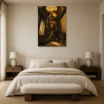 Premium Wall Art Dikey Html Edition – NM3-YLW-SO-V-004 showcased in an elegant minimalist interior