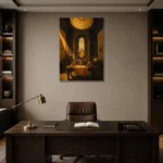Premium Wall Art Dikey Html Edition – NM3-YLW-SO-V-005 displayed in a contemporary gallery-inspired room