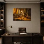 Premium Wall Art Yatay Html Edition – NM3-YLW-ST-H-001 displayed in a contemporary gallery-inspired room