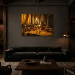 Premium Wall Art Yatay Html Edition – NM3-YLW-ST-H-001 shown in a warm modern interior