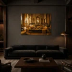 Premium Wall Art Yatay Html Edition – NM3-YLW-ST-H-002 shown in a warm modern interior