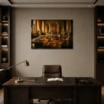 Premium Wall Art Yatay Html Edition – NM3-YLW-ST-H-003 displayed in a contemporary gallery-inspired room
