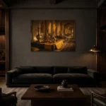Premium Wall Art Yatay Html Edition – NM3-YLW-ST-H-004 shown in a warm modern interior