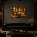 Premium Wall Art Yatay Html Edition – NM3-YLW-ST-H-005 shown in a warm modern interior