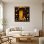 Premium Wall Art Kare Html Edition – NM3-YLW-ST-S-003 styled in a refined neutral interior