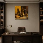 Premium Wall Art Kare Html Edition – NM3-YLW-ST-S-004 displayed in a contemporary gallery-inspired room