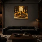 Premium Wall Art Kare Html Edition – NM3-YLW-ST-S-005 shown in a warm modern interior