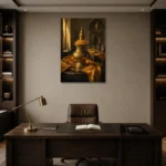 Premium Wall Art Dikey Html Edition – NM3-YLW-ST-V-001 displayed in a contemporary gallery-inspired room