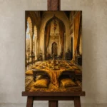 Premium Wall Art Dikey Html Edition – NM3-YLW-ST-V-002 displayed on a studio easel
