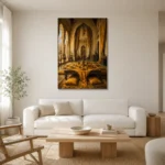 Premium Wall Art Dikey Html Edition – NM3-YLW-ST-V-002 styled in a refined neutral interior