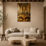 Premium Wall Art Dikey Html Edition – NM3-YLW-ST-V-002 presented in a sophisticated home setting