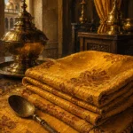 Saffron Reliquary Folded Saffron Textile Yellow Kitchen Wall Art