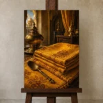 Premium Wall Art Dikey Html Edition – NM3-YLW-ST-V-003 displayed on a studio easel
