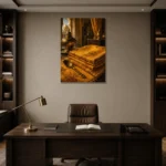 Premium Wall Art Dikey Html Edition – NM3-YLW-ST-V-003 displayed in a contemporary gallery-inspired room