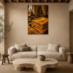 Premium Wall Art Dikey Html Edition – NM3-YLW-ST-V-003 presented in a sophisticated home setting