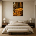 Premium Wall Art Dikey Html Edition – NM3-YLW-ST-V-003 showcased in an elegant minimalist interior