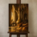 Premium Wall Art Dikey Html Edition – NM3-YLW-ST-V-004 displayed on a studio easel