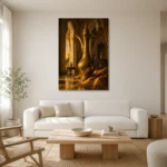 Premium Wall Art Dikey Html Edition – NM3-YLW-ST-V-004 styled in a refined neutral interior