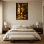 Premium Wall Art Dikey Html Edition – NM3-YLW-ST-V-004 showcased in an elegant minimalist interior