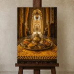 Premium Wall Art Dikey Html Edition – NM3-YLW-ST-V-005 displayed on a studio easel