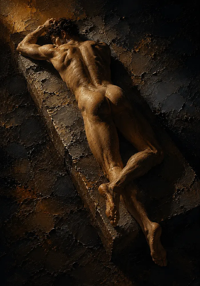 Amber Contour Nude Wall Art Espresso Gallery Art Print