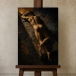 Premium Wall Art Dikey Html Edition – NUDE0826002 displayed on a studio easel