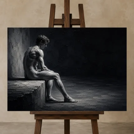Premium Wall Art Yatay Html Edition – NUDE0826006 displayed on a studio easel