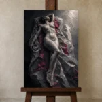 Premium Wall Art Dikey Html Edition – NUDE0826008 displayed on a studio easel