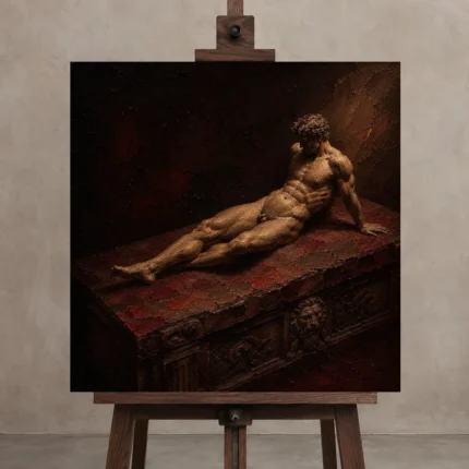 Premium Wall Art Kare Html Edition – NUDE0826011 displayed on a studio easel