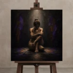Premium Wall Art Kare Html Edition – NUDE0826015 displayed on a studio easel