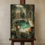 Premium Wall Art Dikey Html Edition – NUDE0826023 displayed on a studio easel