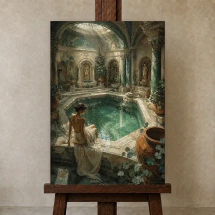 Premium Wall Art Dikey Html Edition – NUDE0826023 displayed on a studio easel