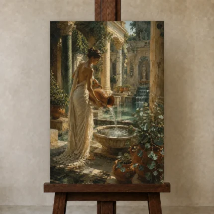 Premium Wall Art Dikey Html Edition – NUDE0826024 displayed on a studio easel