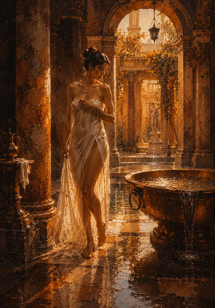 Amber Reverie Large Nude Wall Art Honey Bronze Art Print