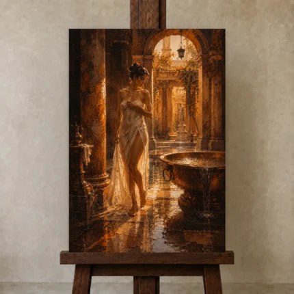 Premium Wall Art Dikey Html Edition – NUDE0826031 displayed on a studio easel