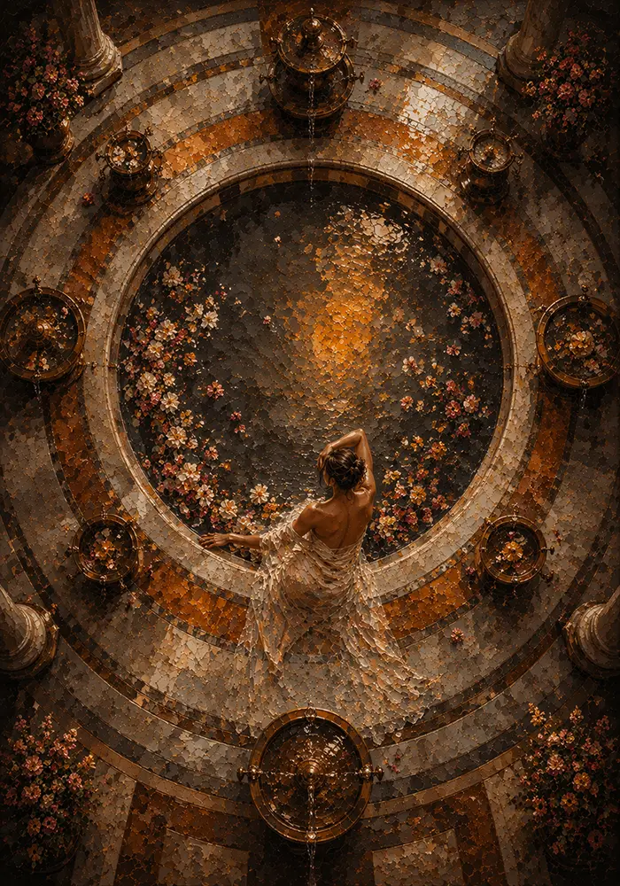 Golden Tranquility Large Nude Wall Art Honey Bronze Art Print