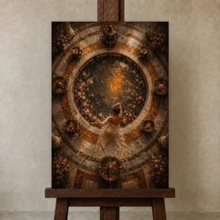 Premium Wall Art Dikey Html Edition – NUDE0826033 displayed on a studio easel
