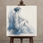 Premium Wall Art Kare Html Edition – NUDE0826041 displayed on a studio easel